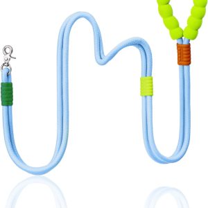 4.6FT Dog Leash Cotton Candy Series Dog Rope Leash with Nitrile Foam Handle Durable and Sturdy Suitable for Small & Medium Dogs (Blue)