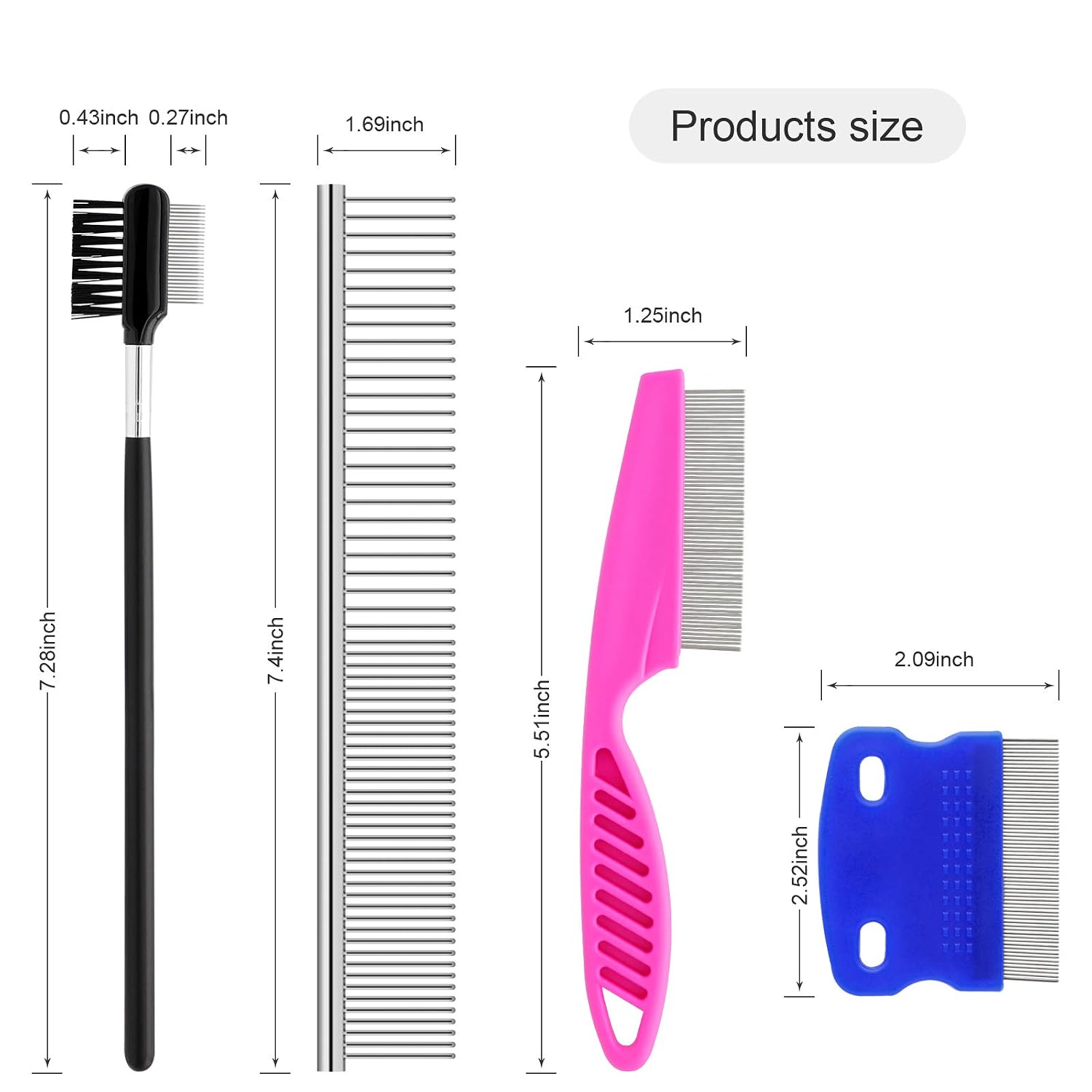 Small Dog Tear Stain Cleaning Comb Set - Two-in-One Round Tooth Comb, Removes Tangles and Dirt - Image 2